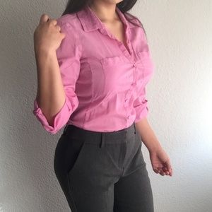 Lovely Bright Magenta Ann Taylor Button Blouse